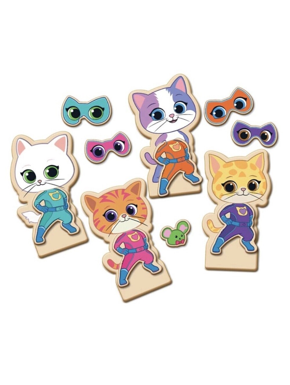Disney Super Kitties Wooden Magnetic Dress Up Set
